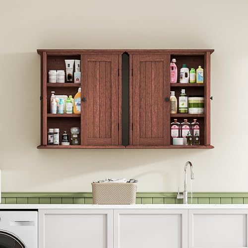 ChooChoo Bathroom Wall Cabinet with 2 Doors, Over The Toilet, Farmhouse
