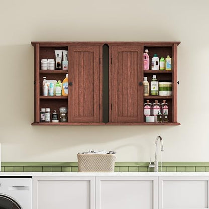 ChooChoo Bathroom Wall Cabinet with 2 Doors, Over The Toilet, Farmhouse