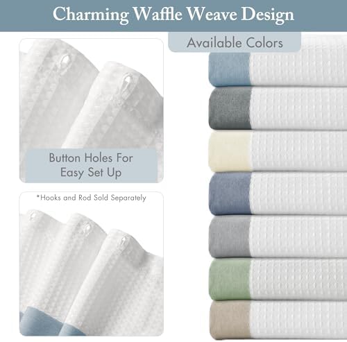 Madison Park Spa Waffle Weave Stall Shower Curtain, 36 x 72, Blue