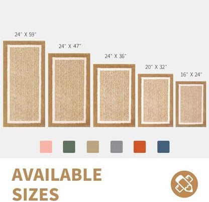 CozeCube Beige Bath Runner 59"x24" Non Slip Washable Rug
