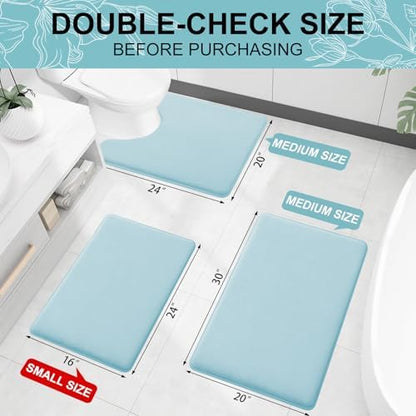 Smiry Memory Foam Bath Mat 24x16, Extra Soft and Absorbent Bathroom Rugs