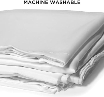 Hookless It's A Snap! Polyester Fabric Snap-In Replacement Shower Curtain Liner for Hookless Curtain with Sheer Window, 70" x 54", Water-Repellent, Easy Install, White