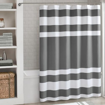 Madison Park Spa Waffle Weave Extra Long Shower Curtain, 72 x 84, Charcoal