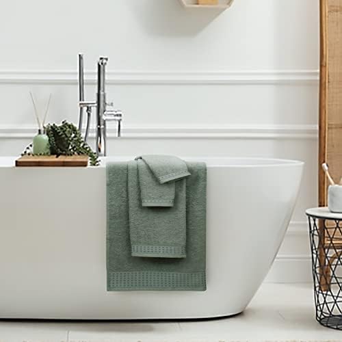 GLAMBURG 100% Cotton Ultra Soft 6 Pack Towel Set, Contains 2 Bath Towels 28x55 Inches, 2 Hand Towels 16x24 Inches & 2 Wash Coths 12x12 Inches, Compact Absorbent Lightweight & Quickdry - Jade
