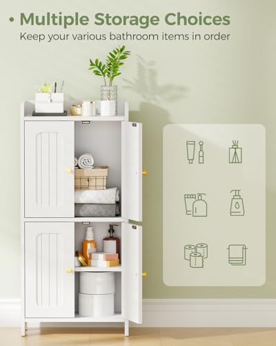 BEWISHOME Small Floor Cabinet,Toilet Paper Storage,Bathroom Storage Cabinet