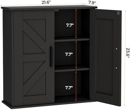Homleke Bathroom Wall Cabinet, Medicine Cabinet with Adjustable Shelves