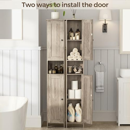 Homleke Tall Bathroom Storage Cabinet with 2 Doors, Slim Bathroom Cabinet