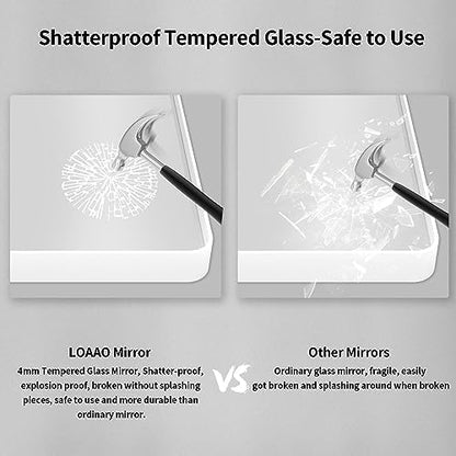 LOAAO 72x32 Inch White Metal Framed Bathroom Mirror for Wall