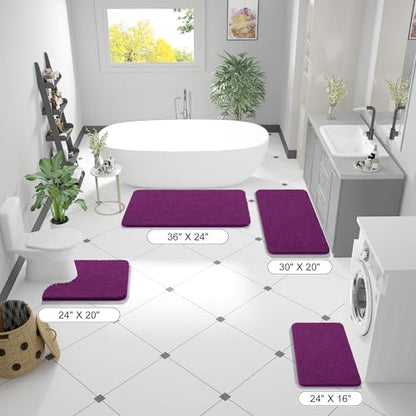 OLANLY Bathroom Runner Rugs 44x24, Extra Soft Absorbent Chenille Bath Rugs