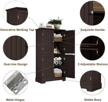 ChooChoo Bathroom Floor Cabinet with Adjustable Shelves
