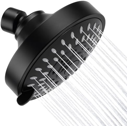 AISOSO High Pressure Rain Shower Head 5 Modes Showerhead 4.1" Matte Black