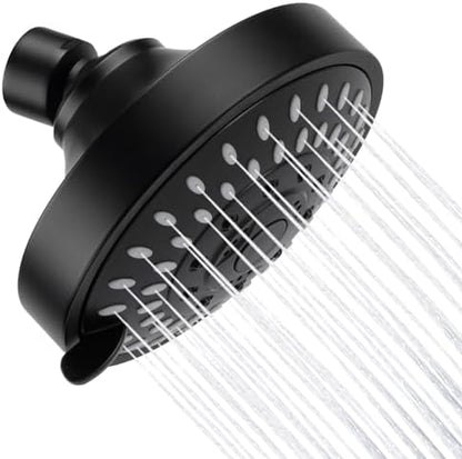 AISOSO High Pressure Rain Shower Head 5 Modes Showerhead 4.1" Matte Black