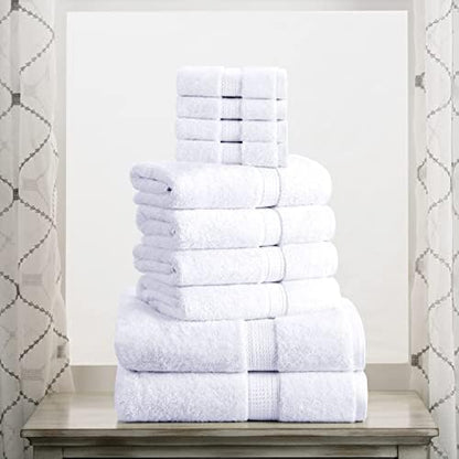 SUPERIOR Egyptian Cotton Ultra Plush & Absorbent, 10 Piece Set, White
