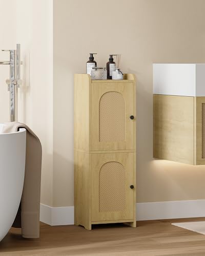 Hzuaneri Bathroom Storage Cabinet, Small Corner Floor Cabinet with 2 Doors