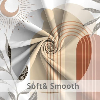 Boho Moon Shower Curtain with Hooks for Bathroom 54x72 Inch