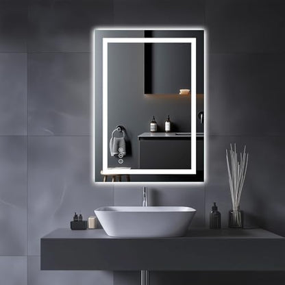 Amorho LED Bathroom Mirror, 20"X28" with Front Light and Backlit