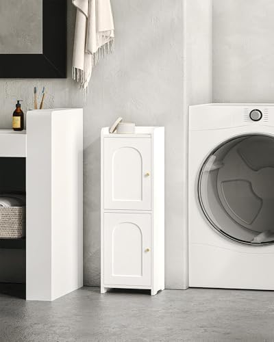 Hzuaneri Bathroom Storage Cabinet, Small Corner Floor Cabinet with 2 Doors