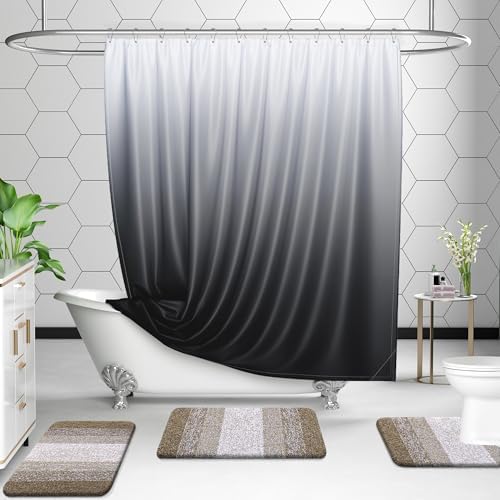 OLANLY Microfiber Bathroom Rugs Sets 3 Piece, 47"x20"+24"x16"+24"x20"