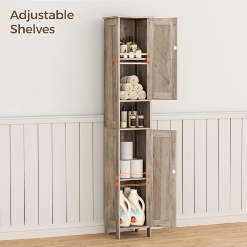 Homleke Tall Bathroom Storage Cabinet with 2 Doors, Slim Bathroom Cabinet