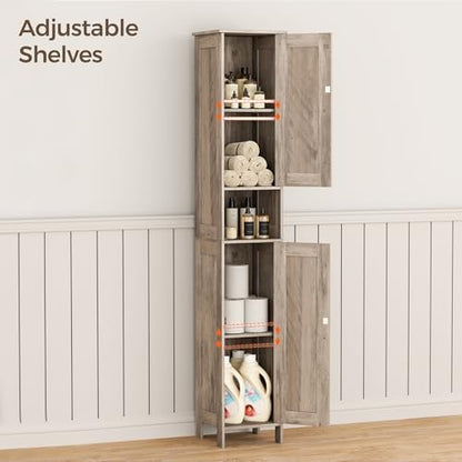 Homleke Tall Bathroom Storage Cabinet with 2 Doors, Slim Bathroom Cabinet