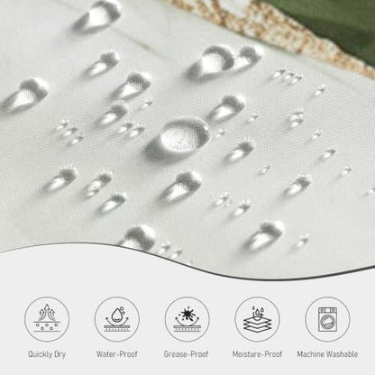 Green Marble Shower Curtain Modern Abstract Luxury Gold Ink Texture Gray Ombre Watercolor Bathroom Curtain Set with Hooks Soft and Lightweight Waterproof Fabric Machine Washable 60" Wx72 L