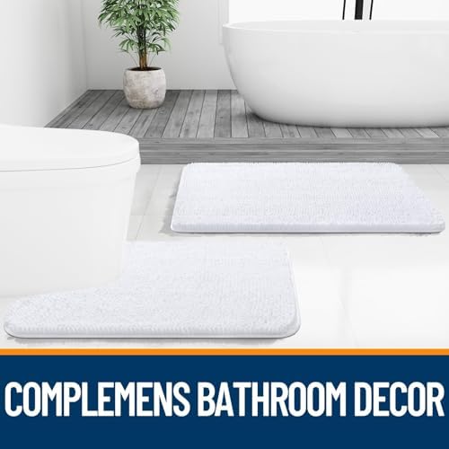 OLANLY Toilet Rugs U-Shaped 20x20, Soft Absorbent Chenille Contour Rugs