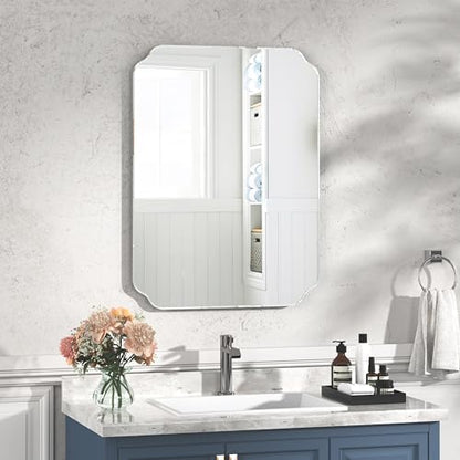 24x32 Inch Bathroom Mirrors for Over Sink, Frameless Mirrors for Wall