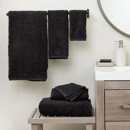 SKL Home CloudSoft Hand Towel Set, 2-Piece, 100% Cotton Luxury, Slate