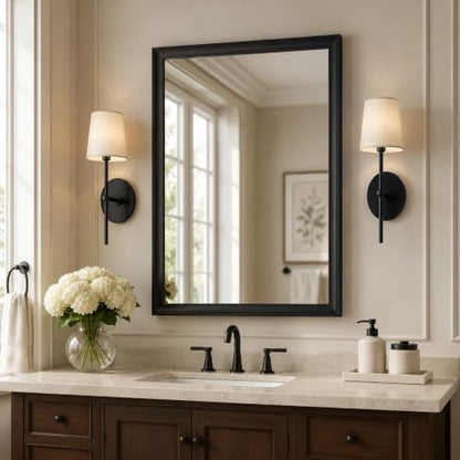 24x36 Inch Matte Black Bathroom Mirrors for Over Sink