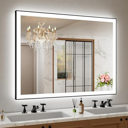 Amorho 48"x40" LED Bathroom Mirror, Frontlit&Backlit, Controlled Separately