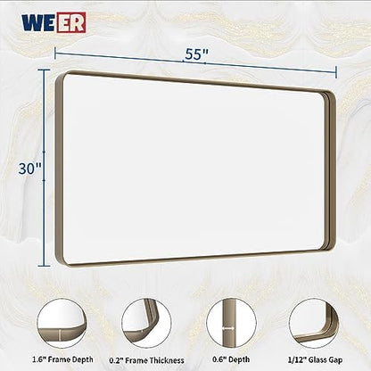 WEER Bronze Bathroom Vanity Mirror 55X30 Inch