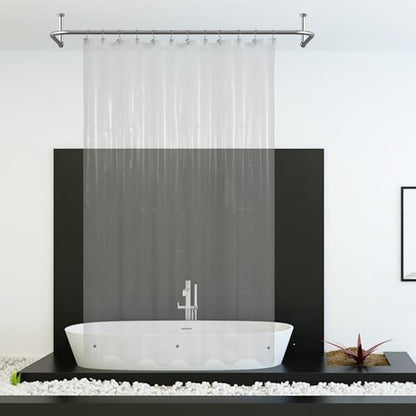 Mrs Awesome Extra Long Shower Curtain Liner 96" Length, Clear, 72x96
