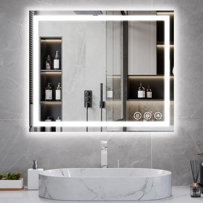 Koonmi 36x24 LED Bathroom Mirror, Shatterproof Mirror with Light