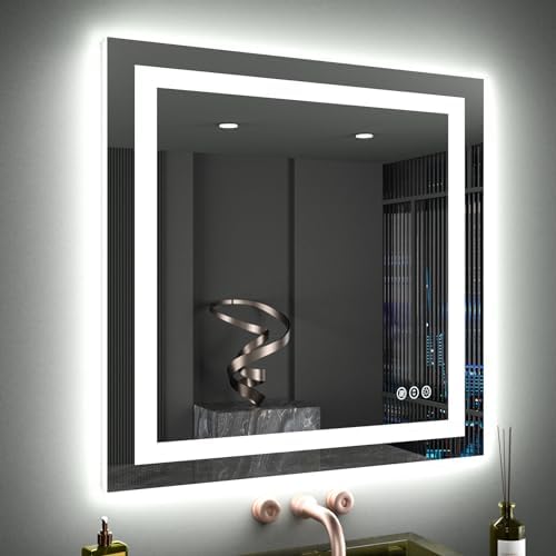 LOAAO 40"X38" LED Bathroom Mirror with Lights, UL Listed