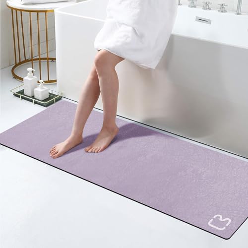 Lavender Long Stone Bath Mats for Bathroom Large Bathroom Rugs,15.7"x47"