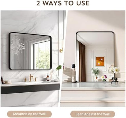 32"x24" Bathroom Vanity Mirror for Wall Aluminum Framed Farmhouse Rectangle