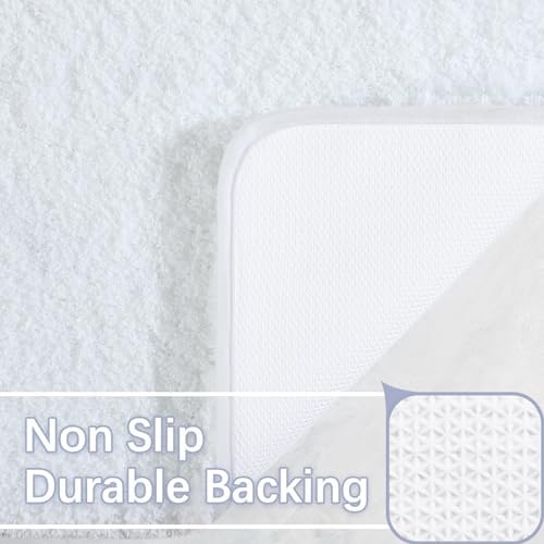 LOCHAS Bathroom Rug Runner 24x60 Inch, Bath Rugs Non Slip, White