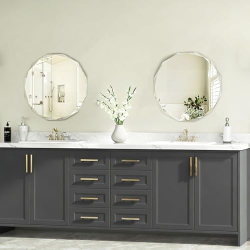 20x20 Inch Bathroom Mirrors for Over Sink, Round Frameless Mirrors for Wall