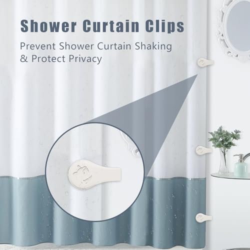 Magnetic Silicone Shower Curtain Clips for Liner 6 Packs (White)