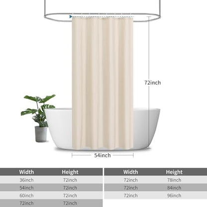 Waterproof Fabric Shower Curtain,No Liner Needed,54x72,Cream