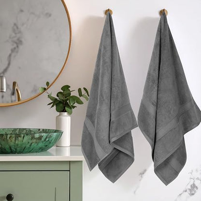 SUPERIOR Egyptian Cotton Plush & Absorbent, Bath Towel Set of 2, Charcoal