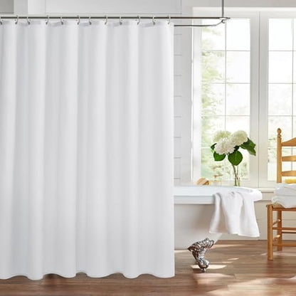 Nasitos Fabric Shower Curtain Liners with Magnets 2 Pack 70X72 Inch White