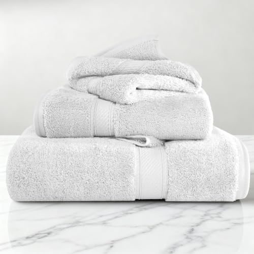SUPERIOR Egyptian Cotton Ultra Plush & Absorbent, 3 Piece Set, White