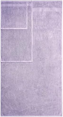 American Veteran Towel, 6 Piece Towel Set for Bathroom, 100% Cotton Turkish Bathroom Towels, 2 Bath Towels 2 Hand Towels 2 Washcloths, Lilac