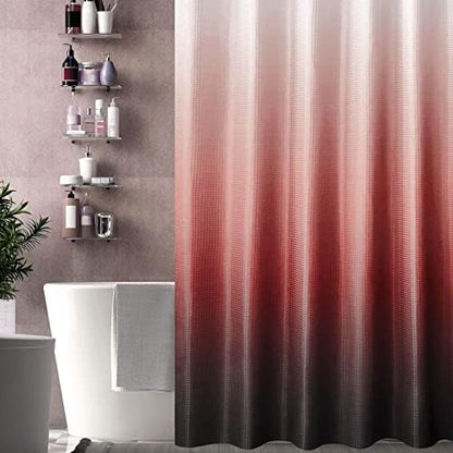 Gibelle Red and Black Ombre Fabric Shower Curtain for Bath Decor, 72 x 72