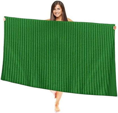 Elegant Comfort 100% Turkish Cotton Corduroy Ribbed Luxury Jumbo Bath Towel Ultra Soft - 35 x 70 Inch - Luxury Spa Premium Hotel Quality Highly Absorbent and Quick Dry Large Bath Towel, Emerald Green