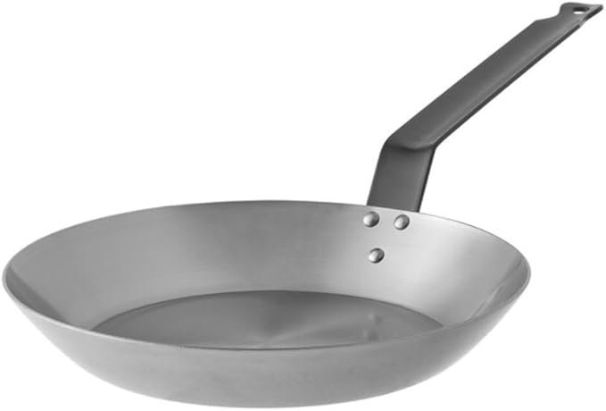 Soro Essentials- 12” Carbon Steel Fry Pan with Riveted Handle- Cookware Ideal for Stovetop Cooking Stir Fry Pans Wok Frying Pan Skillet Perfect for Home Kitchen and Restaurants