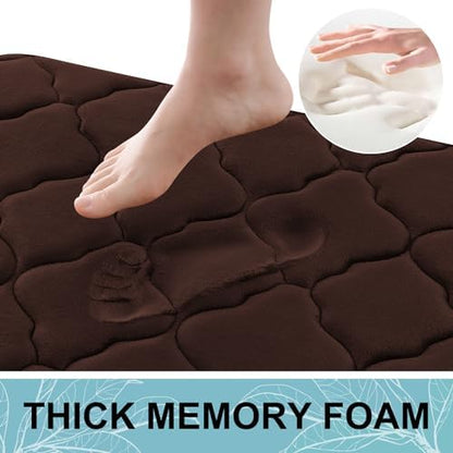 OLANLY Memory Foam Bath Mat Rug 30x20, Ultra Soft Bathroom Rugs, Brown