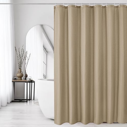 Gibelle Extra Long Beige Fabric Shower Curtain, 72 x 84