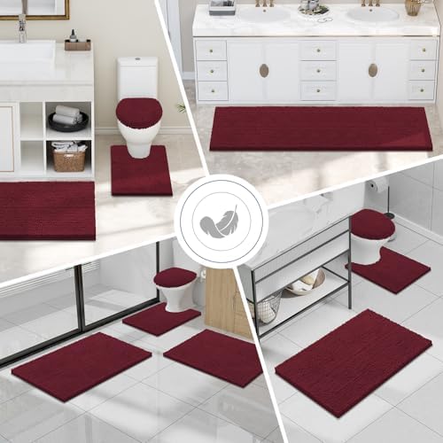 Smiry Bathroom Rugs 96X36, Luxury Chenille Extra Soft Absorbent Bath Mat
